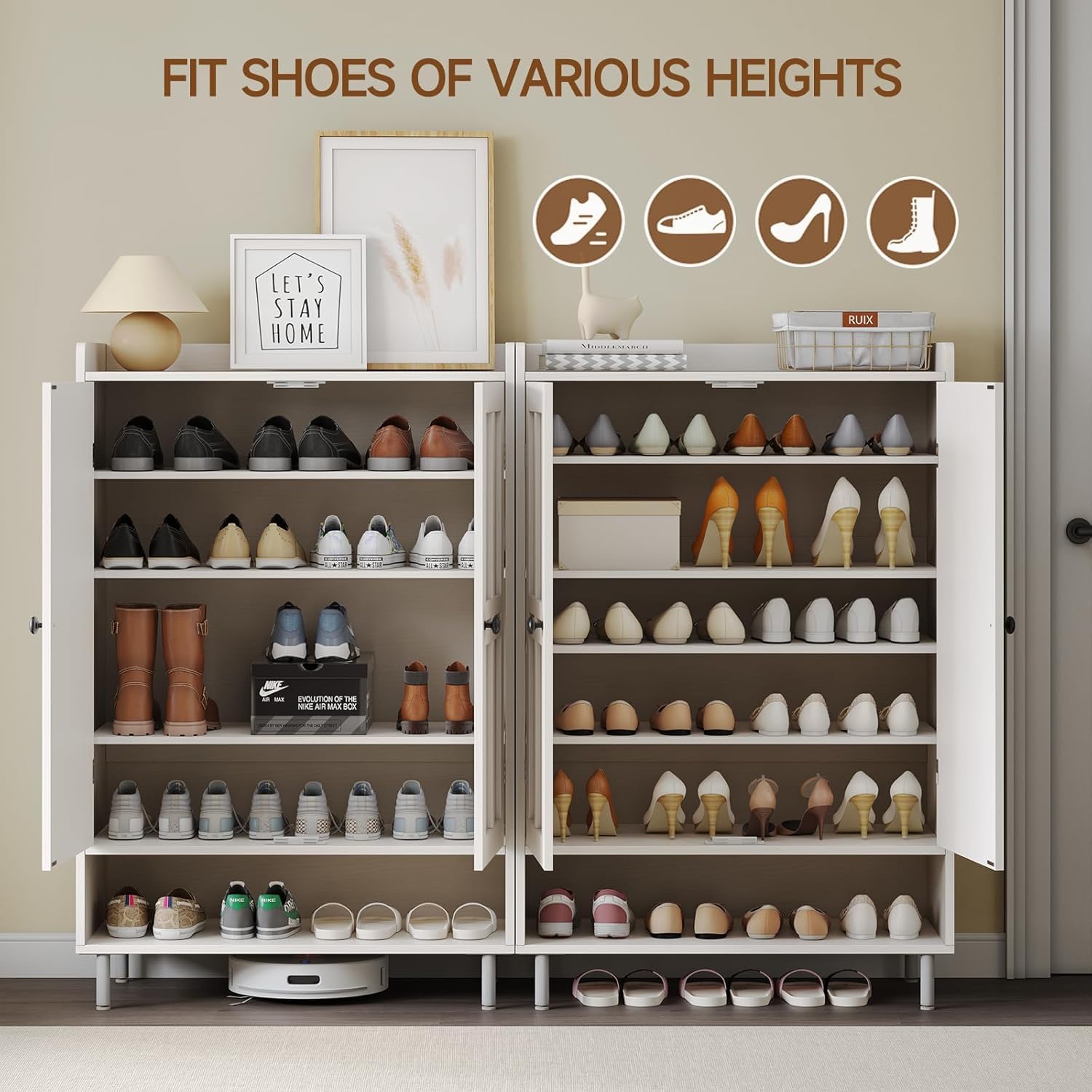 6 Tier Shoe Storage Cabinet, 4 - Cabinet Hinge Overlay recension och pris